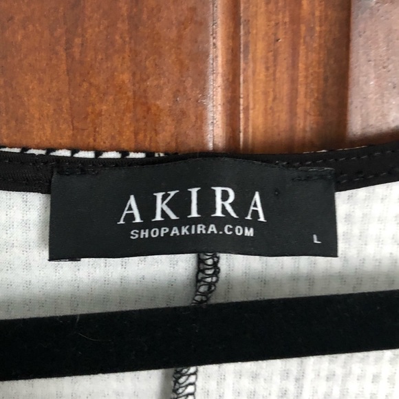 AKIRA Size L Body-con Dress! B&W HOUNDSTOOTH - Picture 3 of 4